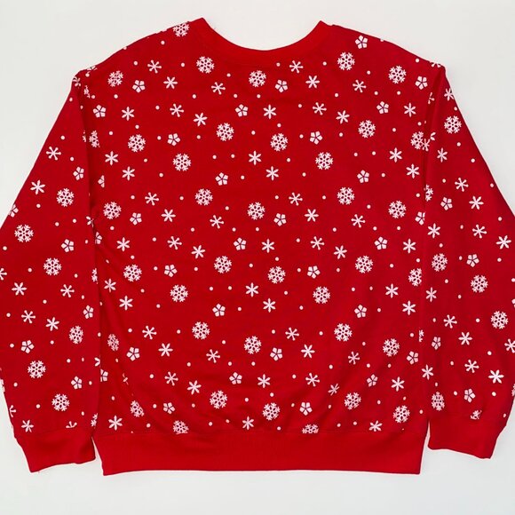 Disney Mickey Mouse Christmas Xmas Lights Pullover Crewneck Sweater Red Large - Picture 4 of 15
